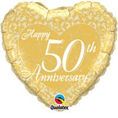 Buy And Send Happy 50th Anniversary 18 inch Foil Balloon